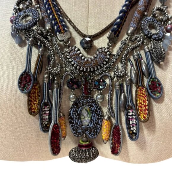 Ayala Bar Sliver/Blue/Purple Necklace - Picture 2 of 3